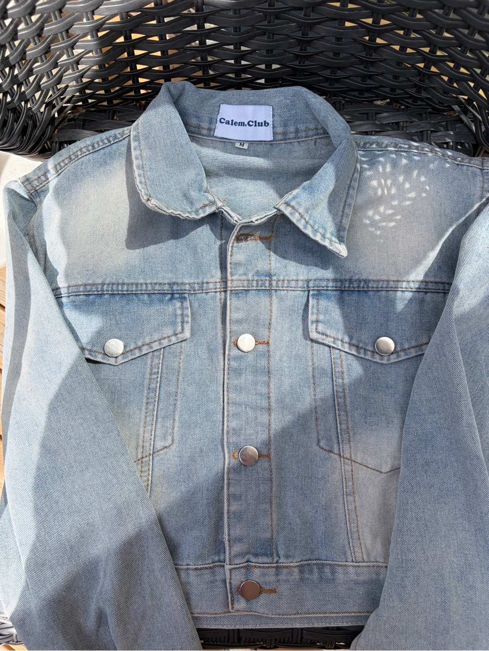Calem Club Light Wash Boxy Denim Jacket - Size M